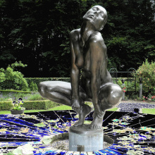 moderne Gartenskulptur Metallhandwerk Leben Größe nackte Frau Statuen